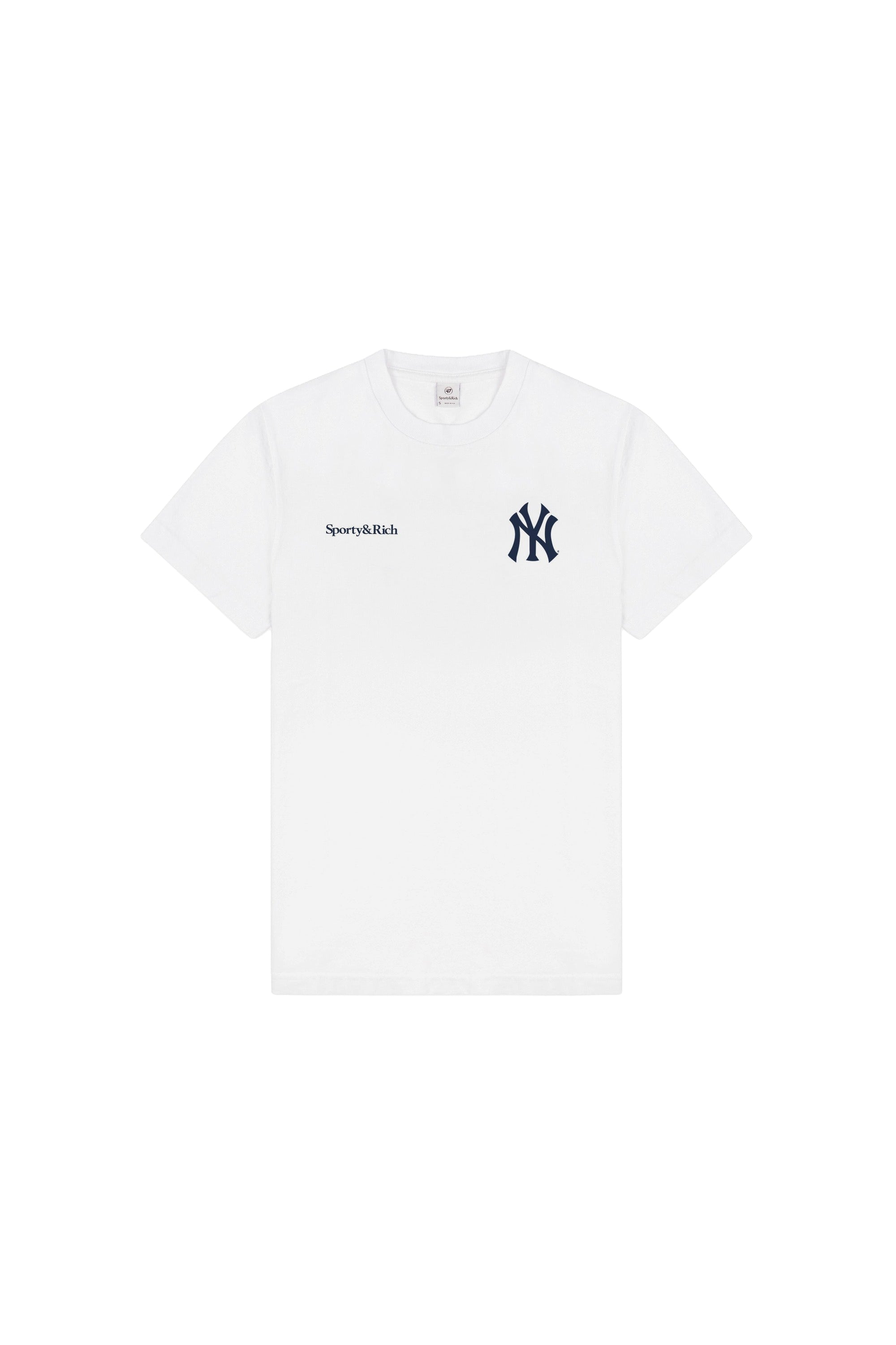 Yankees Curve Oversized T-shirt - White & Navy Blue
