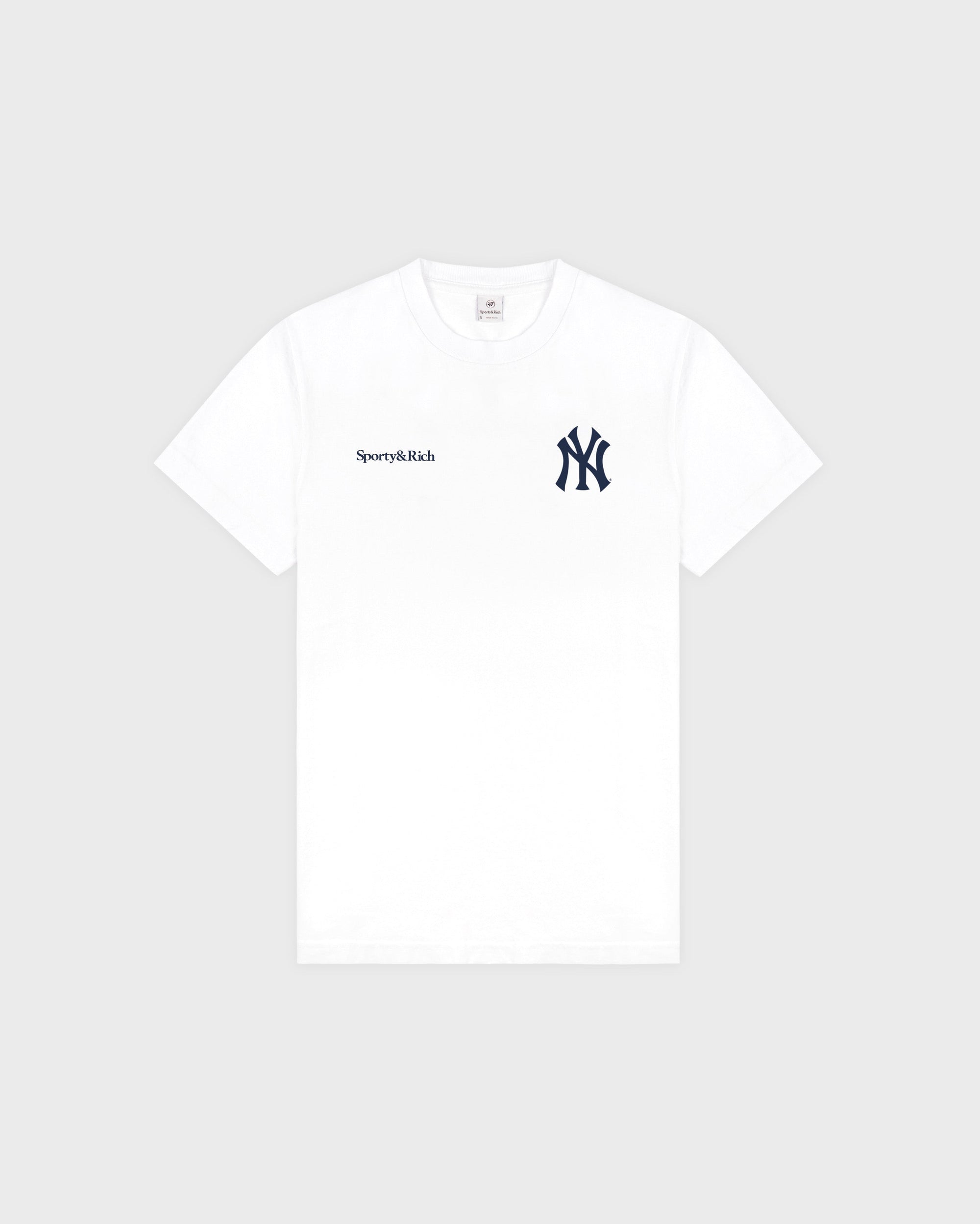 T-shirt Yankees Curve - Blanc/Bleu marine