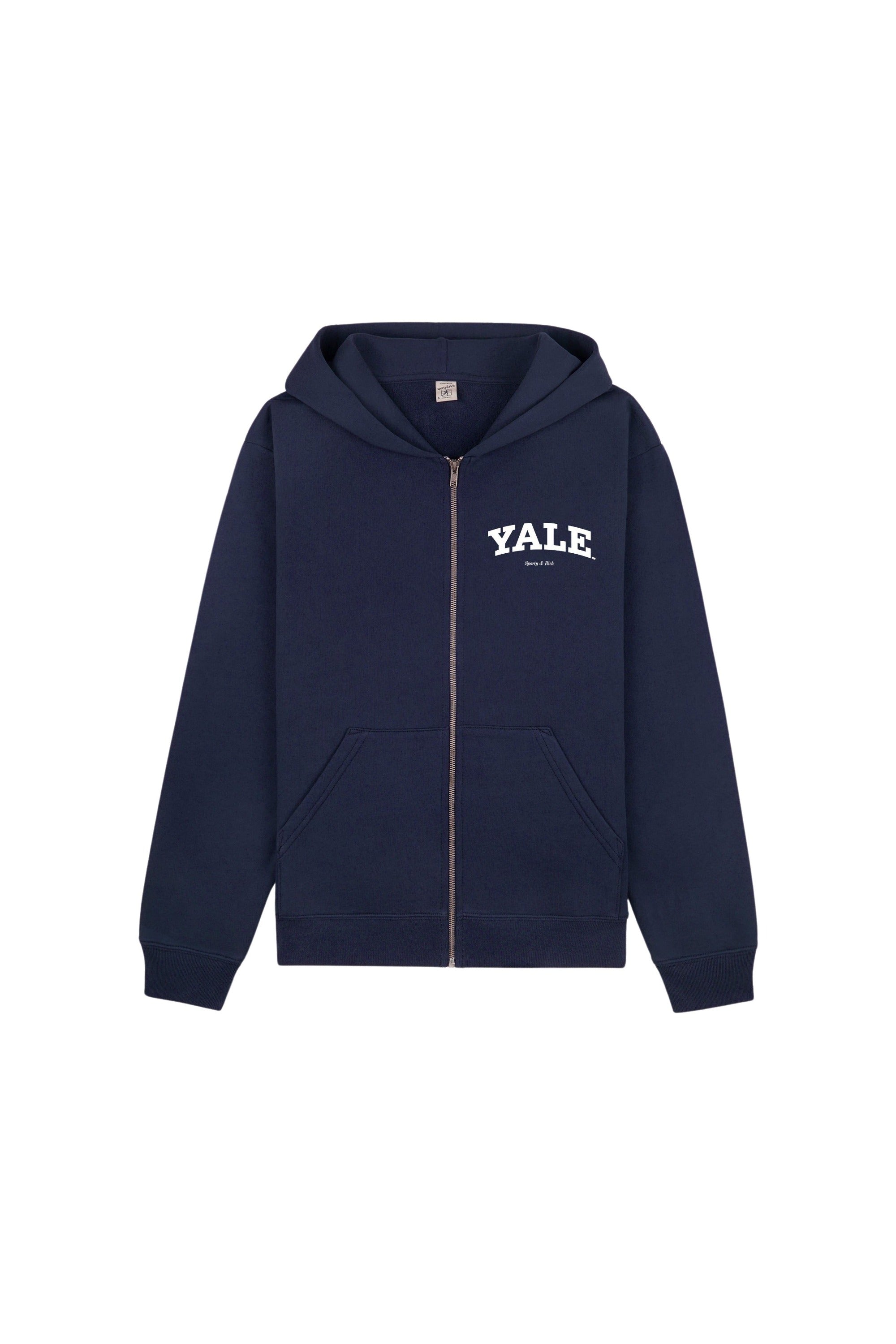 Sweatshirt zippé Yale Classic - Bleu Marine & Blanc