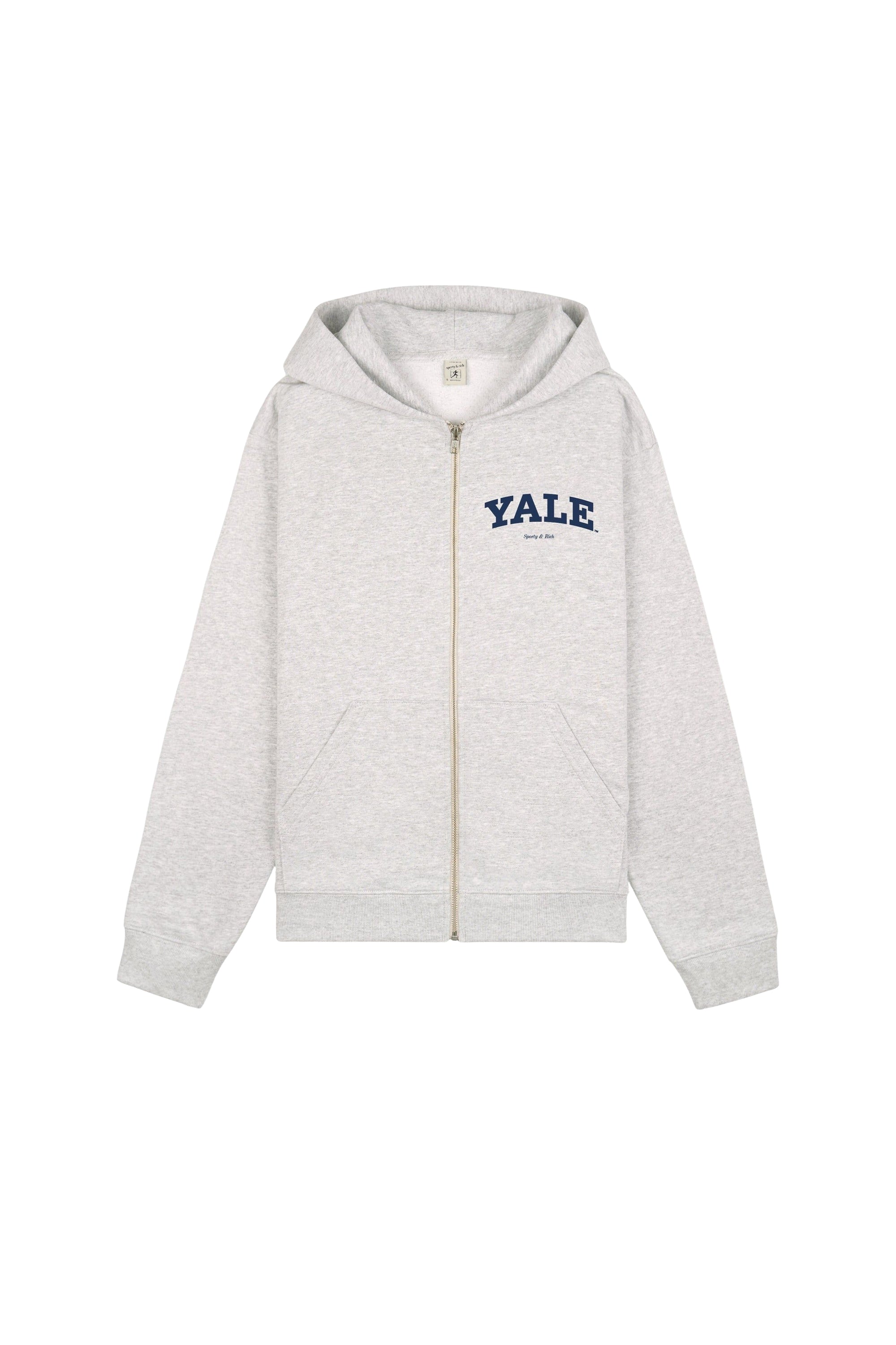 Sweatshirt zippé Yale Classic - Gris Chiné & Bleu Marine