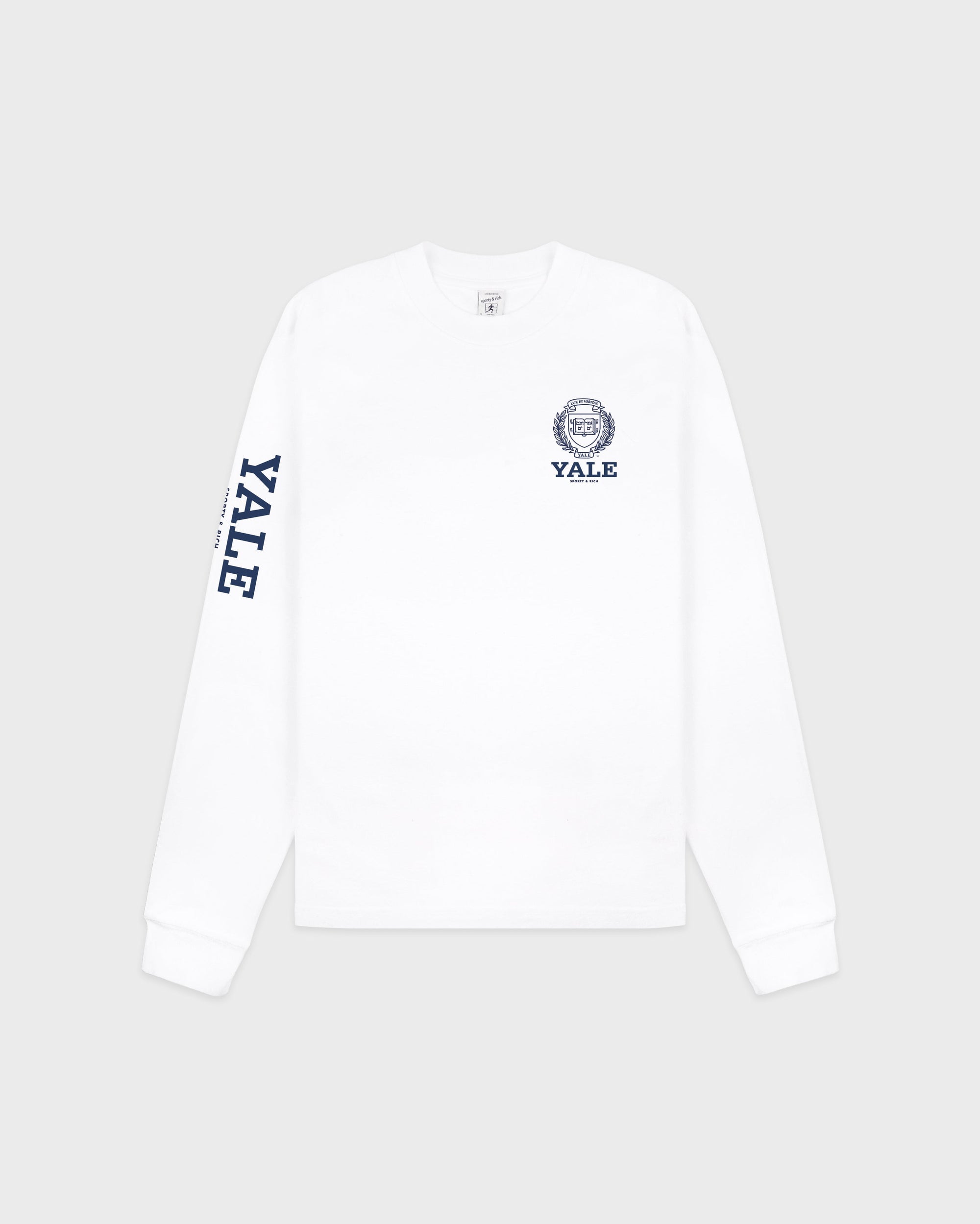 T-shirt à manches longues Yale Crest - Blanc