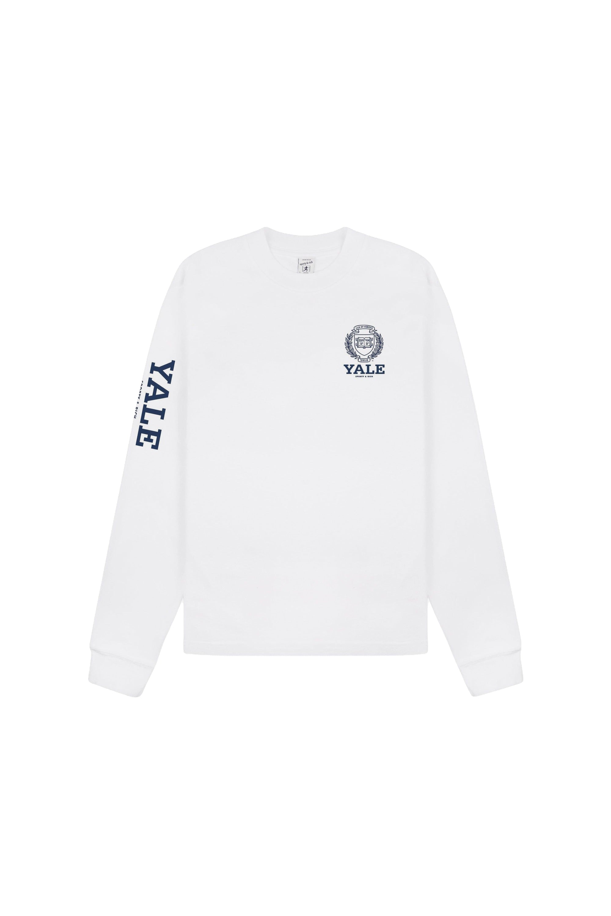 T-shirt à manches longues Yale Crest - Blanc