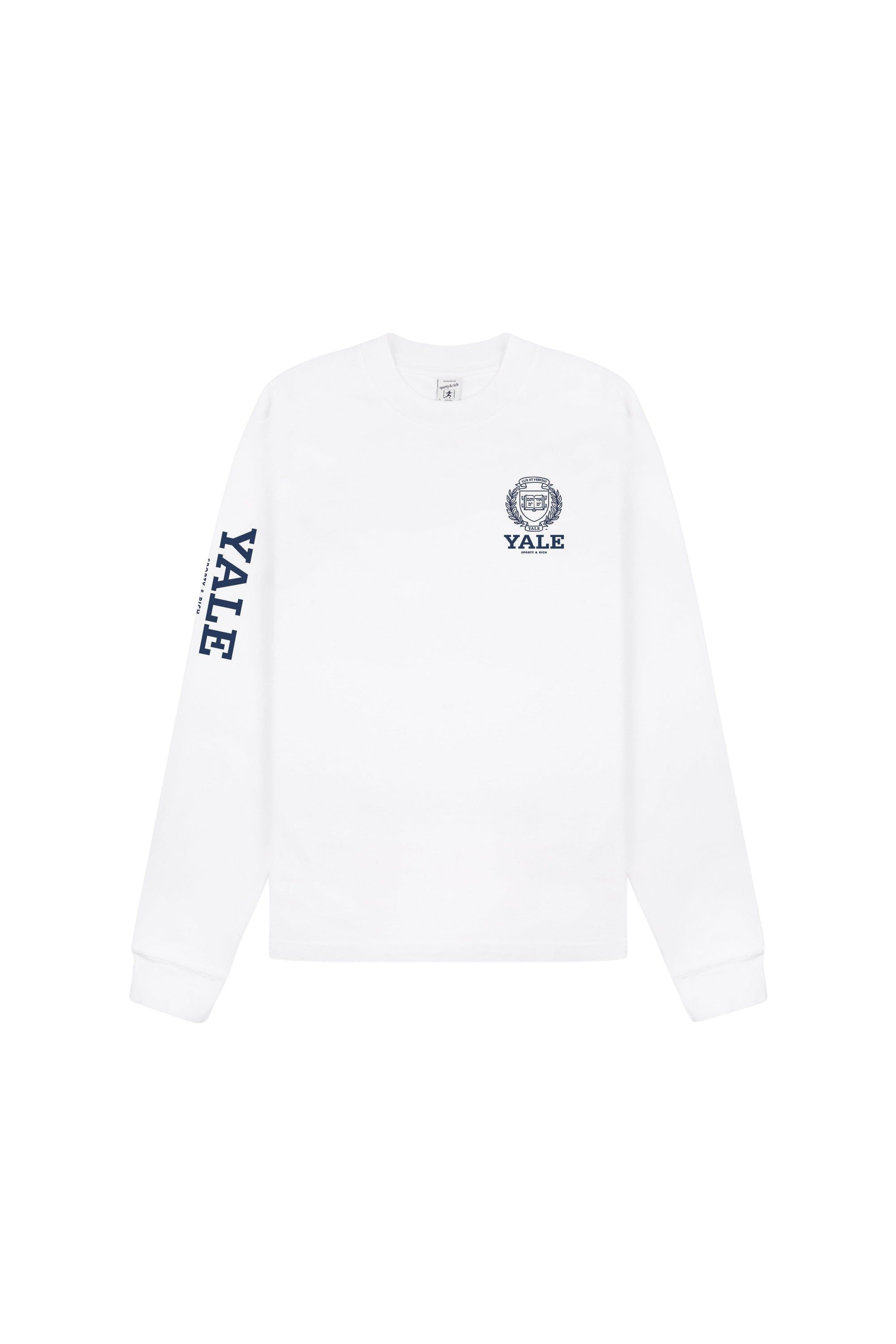 T-shirt à manches longues Yale Crest - Blanc