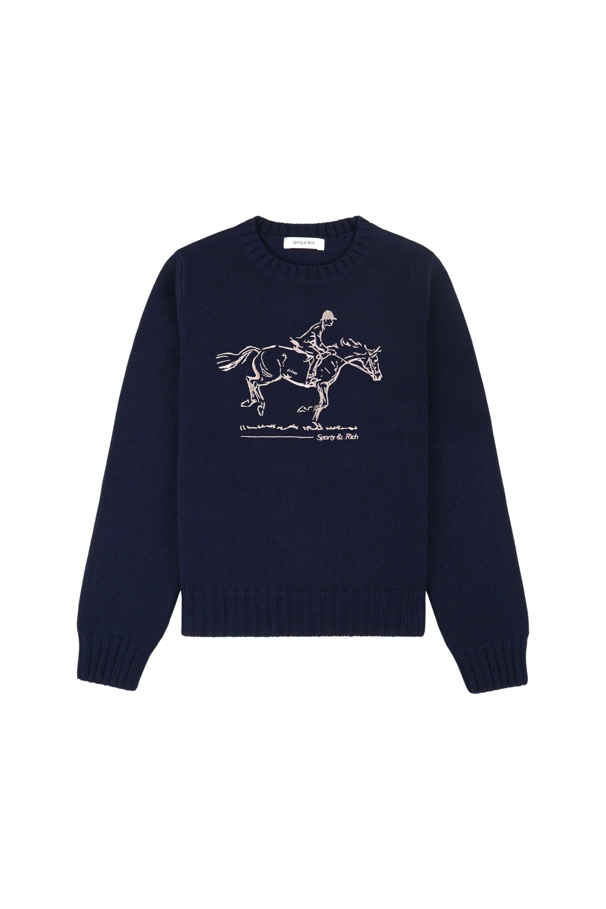 Horse Knitted Sweater - Navy