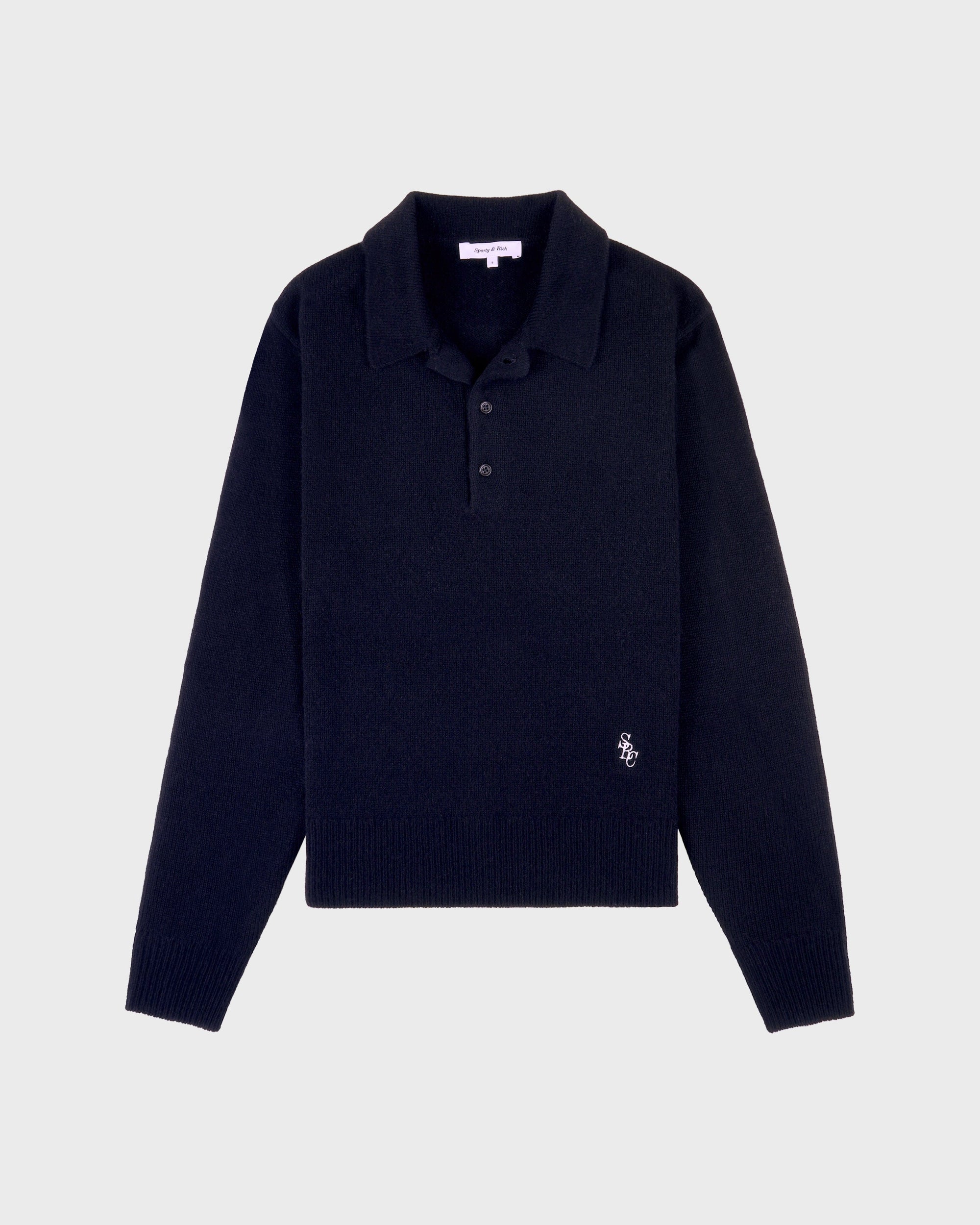 Polo en cachemire SRC - Bleu marine
