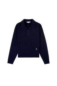 Polo SRC en cachemire - Bleu Marine