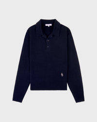 Polo en cachemire SRC - Bleu marine