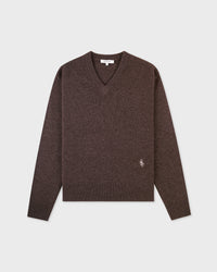 Pull en cachemire à col en V SRC - Caramel