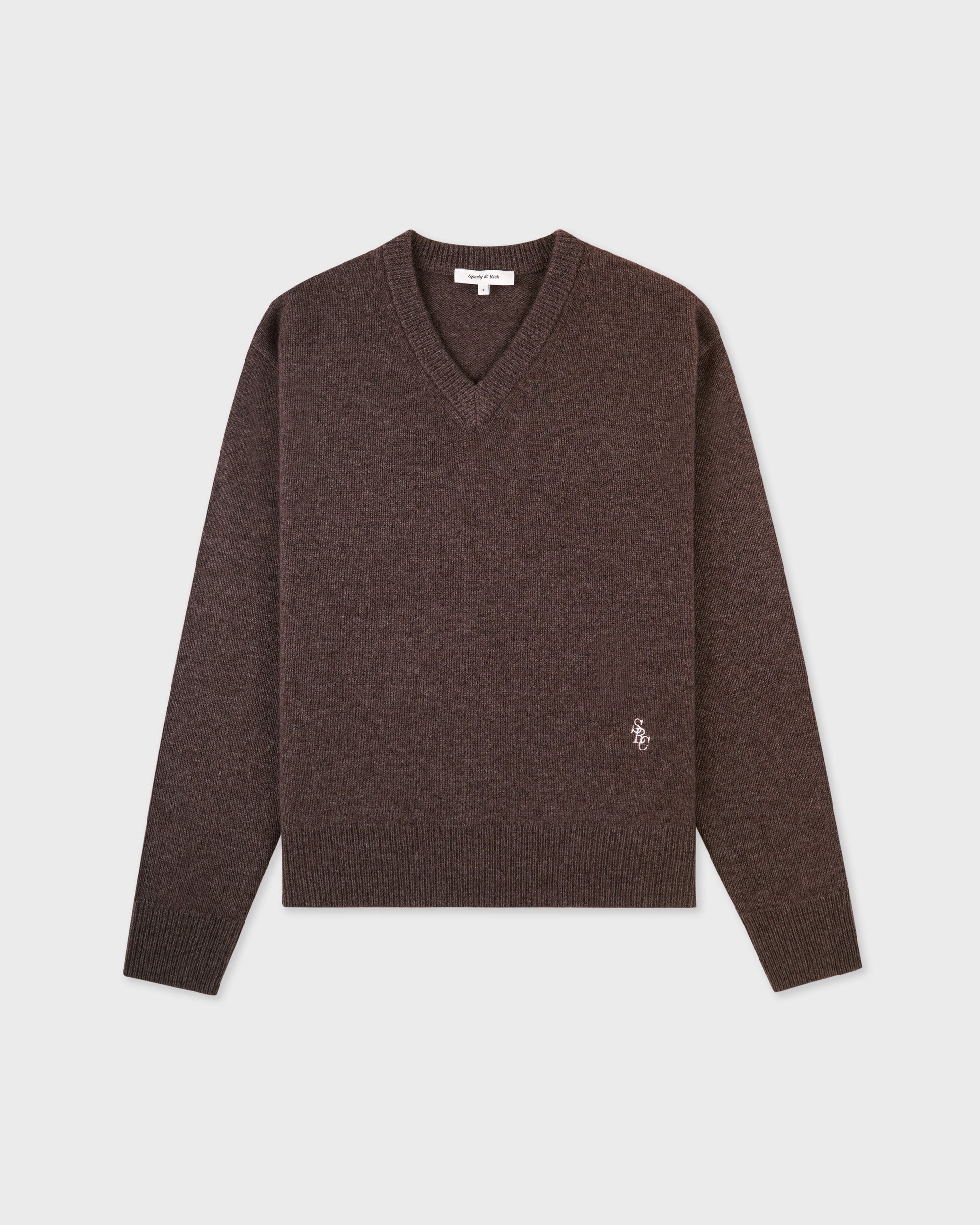Pull en cachemire à col en V SRC - Caramel