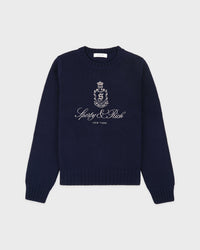 Pull en maille Vendôme - Bleu marine/Écru