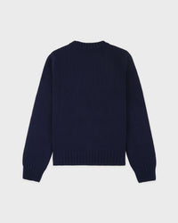 Pull en maille Vendôme - Bleu marine/Écru