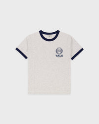 T-shirt à col rond avec emblème de Yale - Gris chiné/Bleu marine