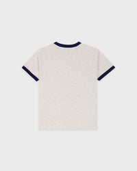 T-shirt à col rond avec emblème de Yale - Gris chiné/Bleu marine