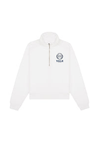 Yale Crest Zip-Up Jumper - White & Navy Blue