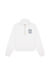 Pull zippé Yale Crest - Blanc & Bleu Marine