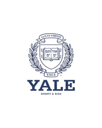 Pull à fermeture éclair quart de longueur Yale Crest - Blanc/Bleu marine