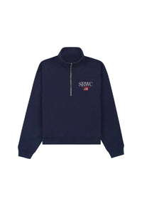 Zipped jumper with embroidery - Navy Blue