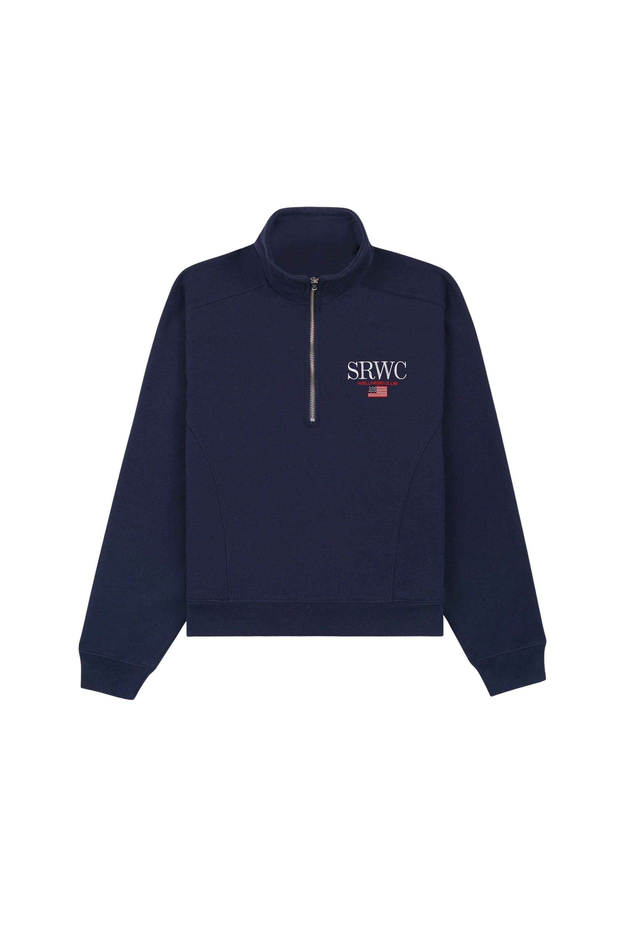 Zipped jumper with embroidery - Navy Blue