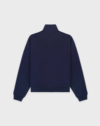 Pull à fermeture éclair quart de longueur avec broderie nautique - Bleu marine