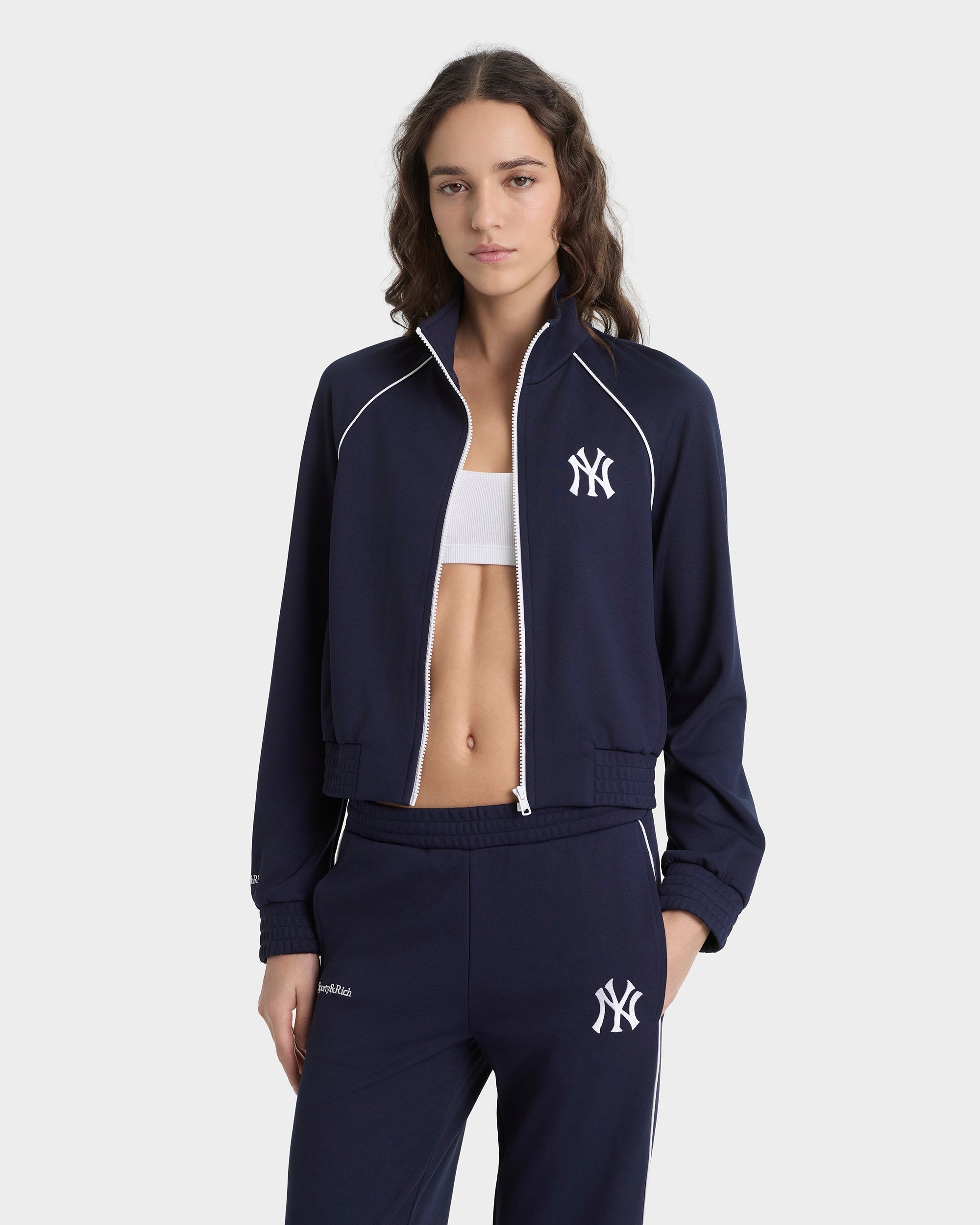 Veste de sport rétro « Heritage Yankees Serif » - Bleu marine/Blanc