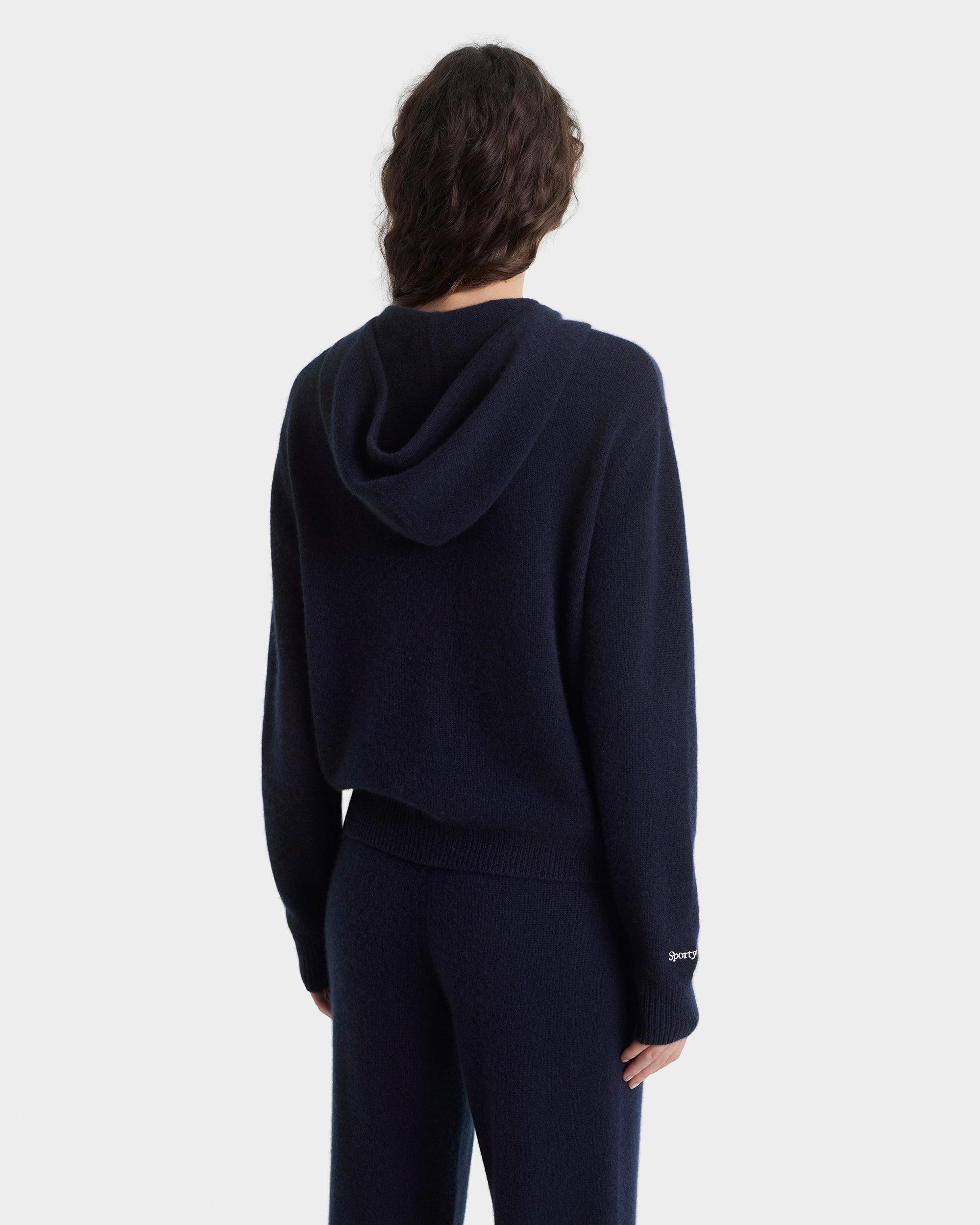 Sweat à capuche zippé en cachemire « Heritage Yankees Serif » - Bleu marine/Blanc