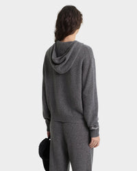 Sweat à capuche zippé en cachemire « Heritage Yankees Serif » - Gris foncé/Blanc