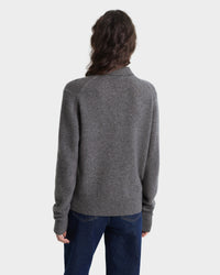 Polo en cachemire Heritage Yankees Serif - Gris foncé/Blanc