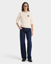 Pull en maille Heritage Yankees Serif - Écru/Bleu marine