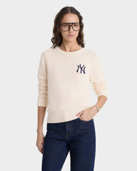 Pull en maille Heritage Yankees Serif - Écru/Bleu marine
