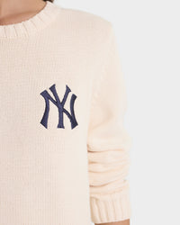 Pull en maille Heritage Yankees Serif - Écru/Bleu marine