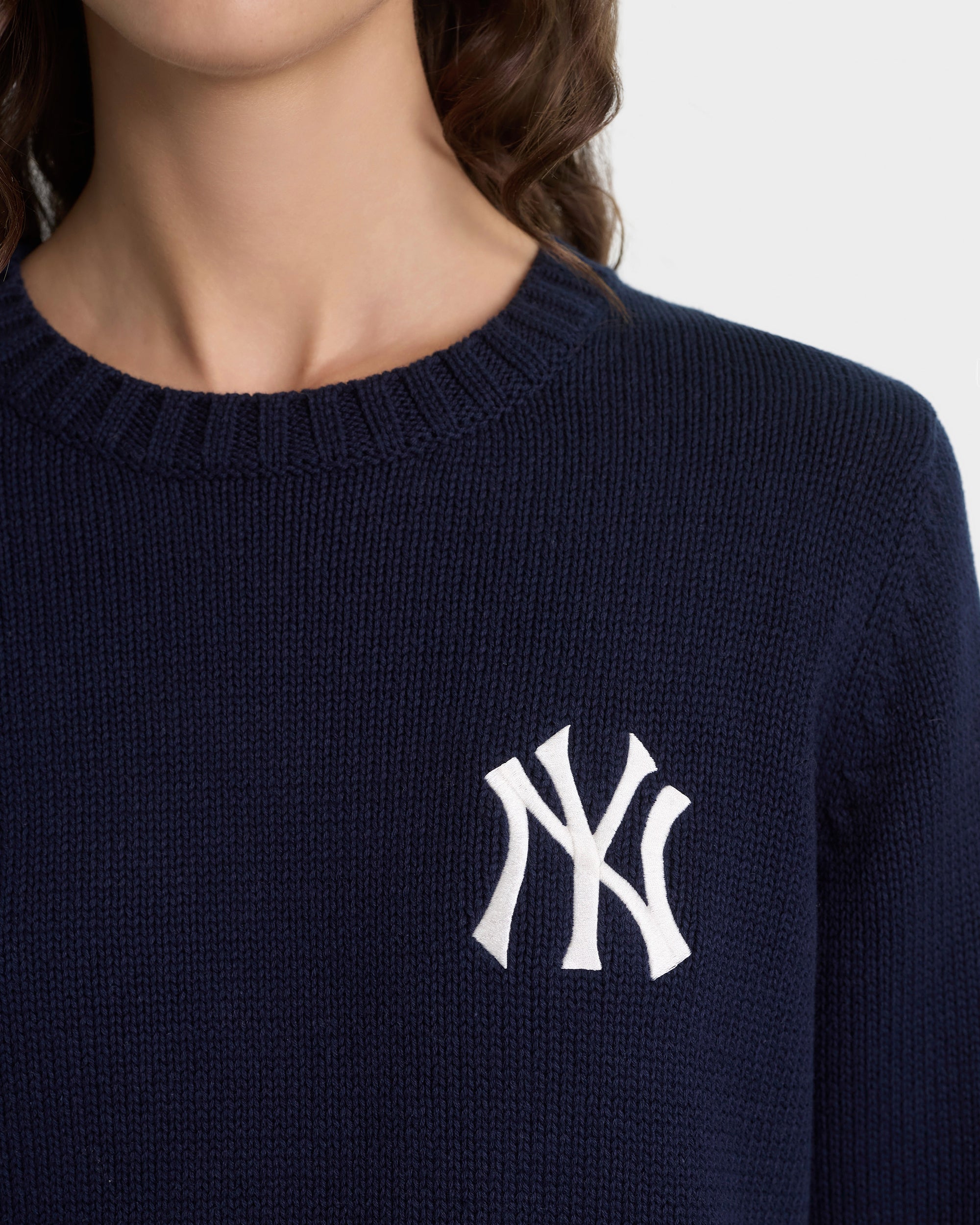 Pull en maille Heritage Yankees Serif - Bleu marine/Écru