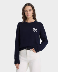 Pull en maille Heritage Yankees Serif - Bleu marine/Écru
