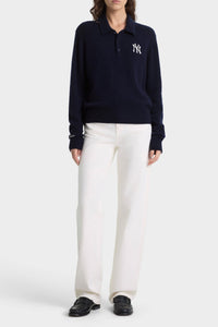 Polo Heritage Yankees Serif en cachemire - Bleu Marine & Blanc
