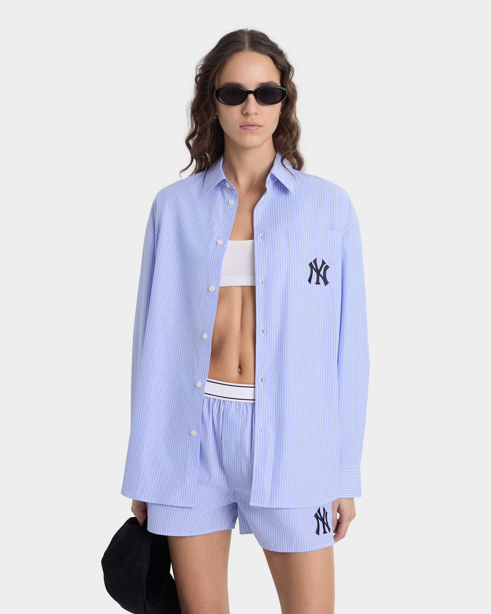 Chemise oversize Heritage Yankees Serif - Rayures bleues/Bleu marine