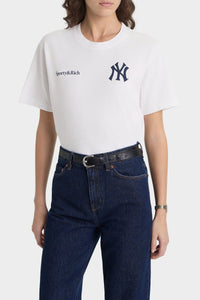 T-shirt oversize Yankees Curve - Blanc & Bleu Marine