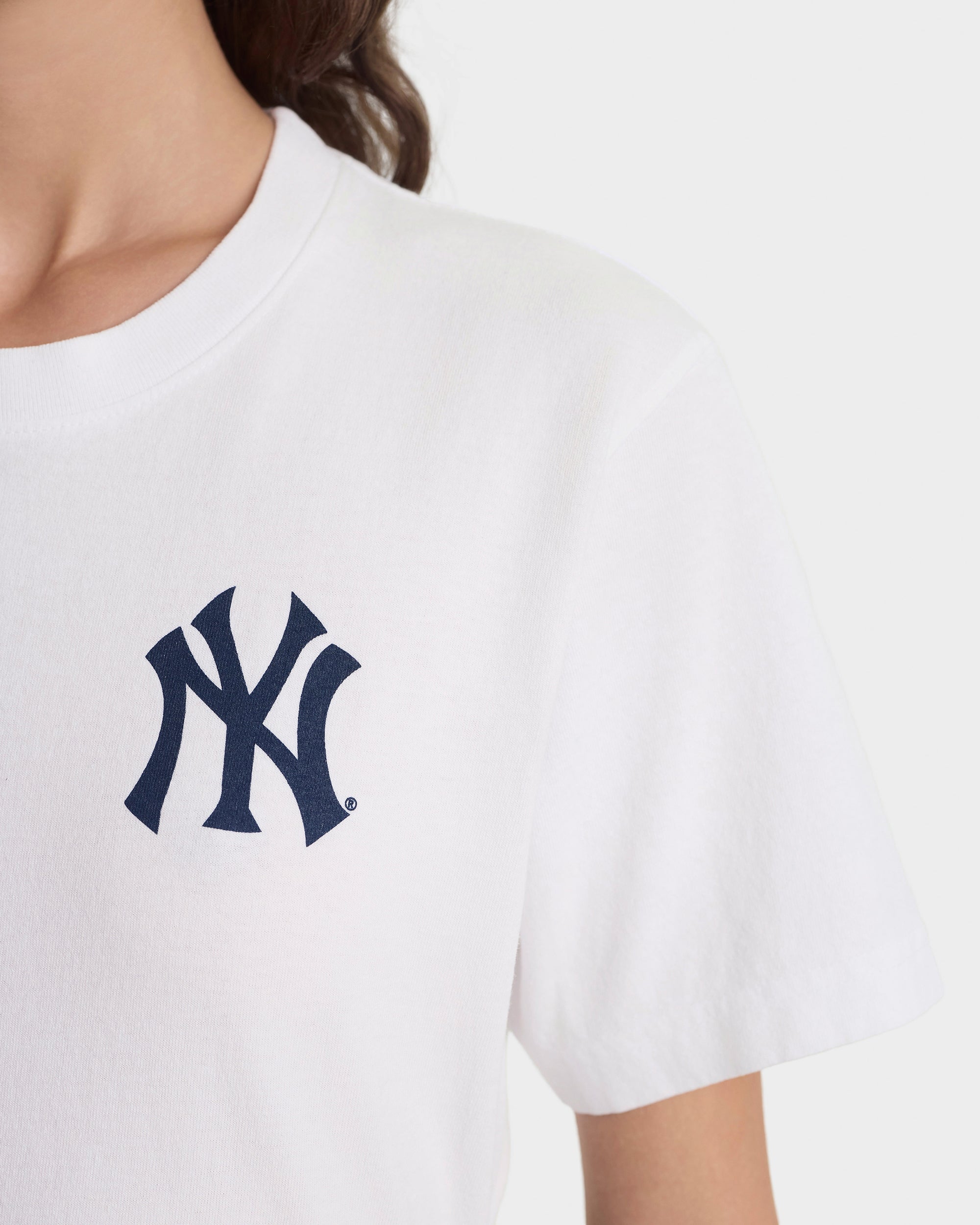 T-shirt Yankees Curve - Blanc/Bleu marine