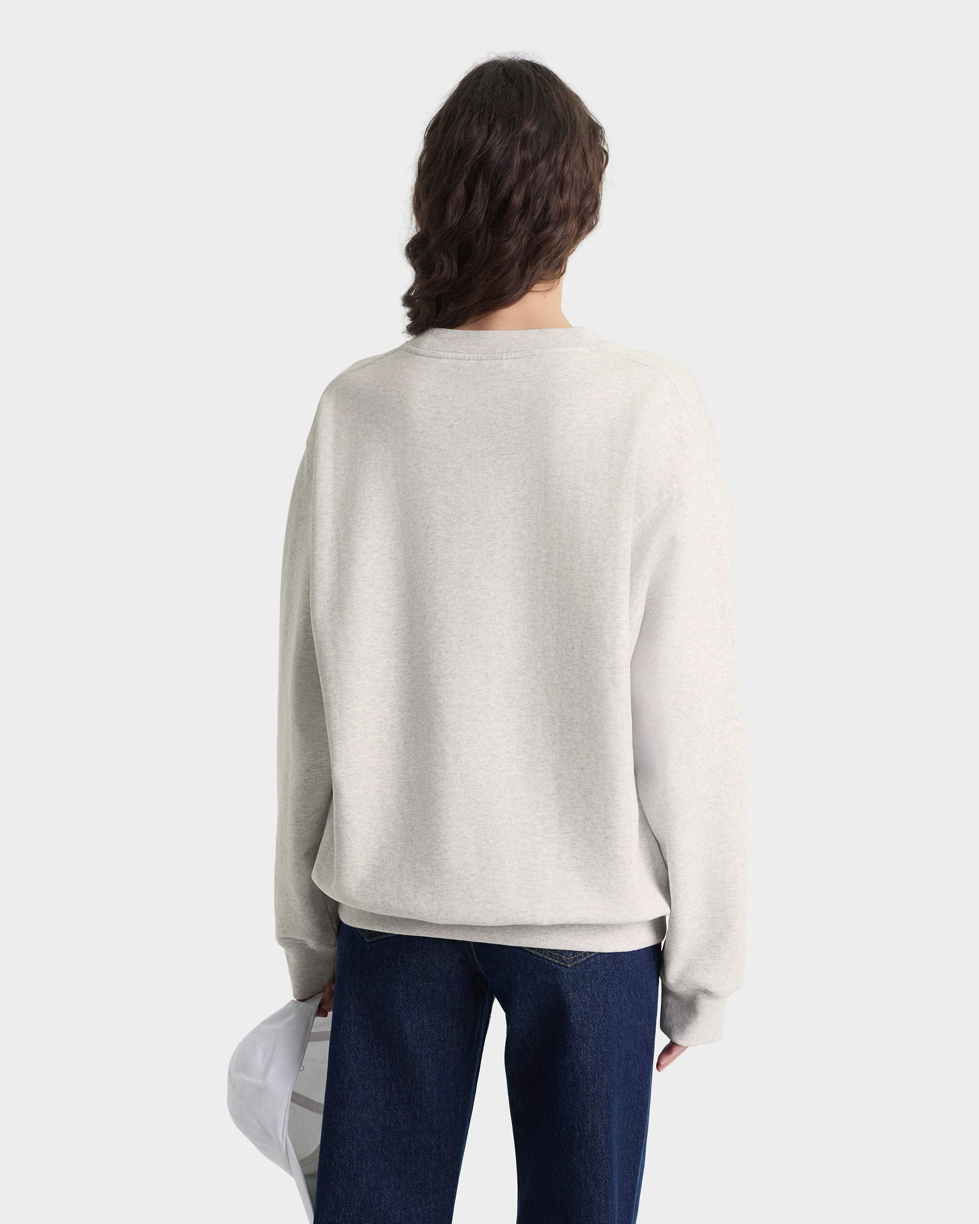 Pull à col rond Heritage Yankees Serif - Gris chiné/Bleu marine