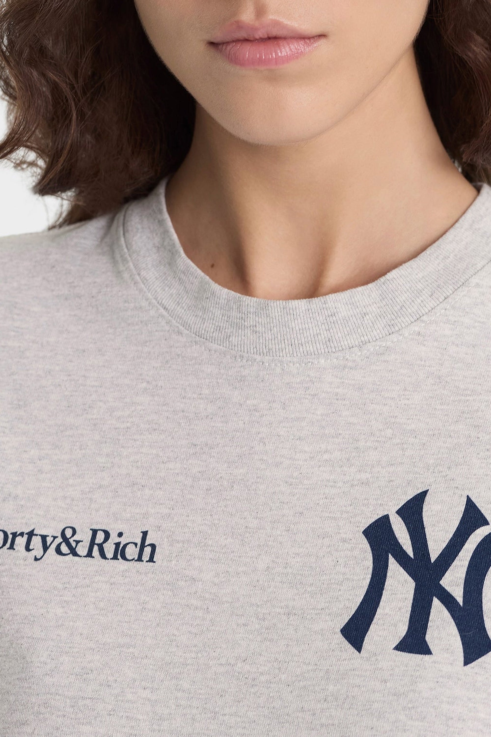 T-shirt Yankees Curve - Gris Chiné & Bleu Marine