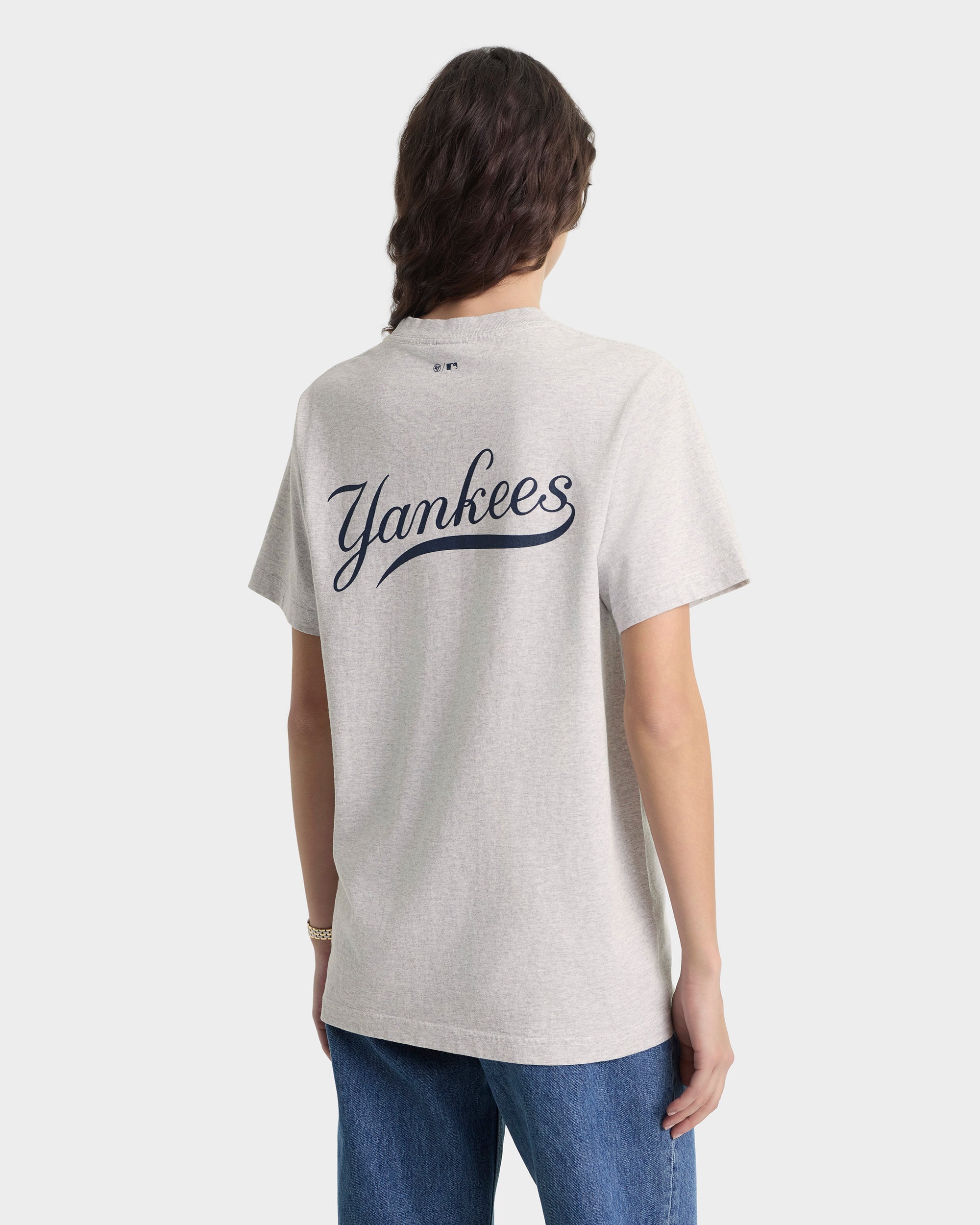 T-shirt Yankees Curve - Gris chiné/Bleu marine