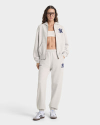 Sweat à capuche zippé Heritage Yankees Serif - Gris chiné/Bleu marine