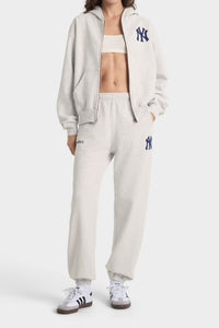 Sweatshirt zippé Heritage Yankees Serif - Gris Chiné & Bleu Marine