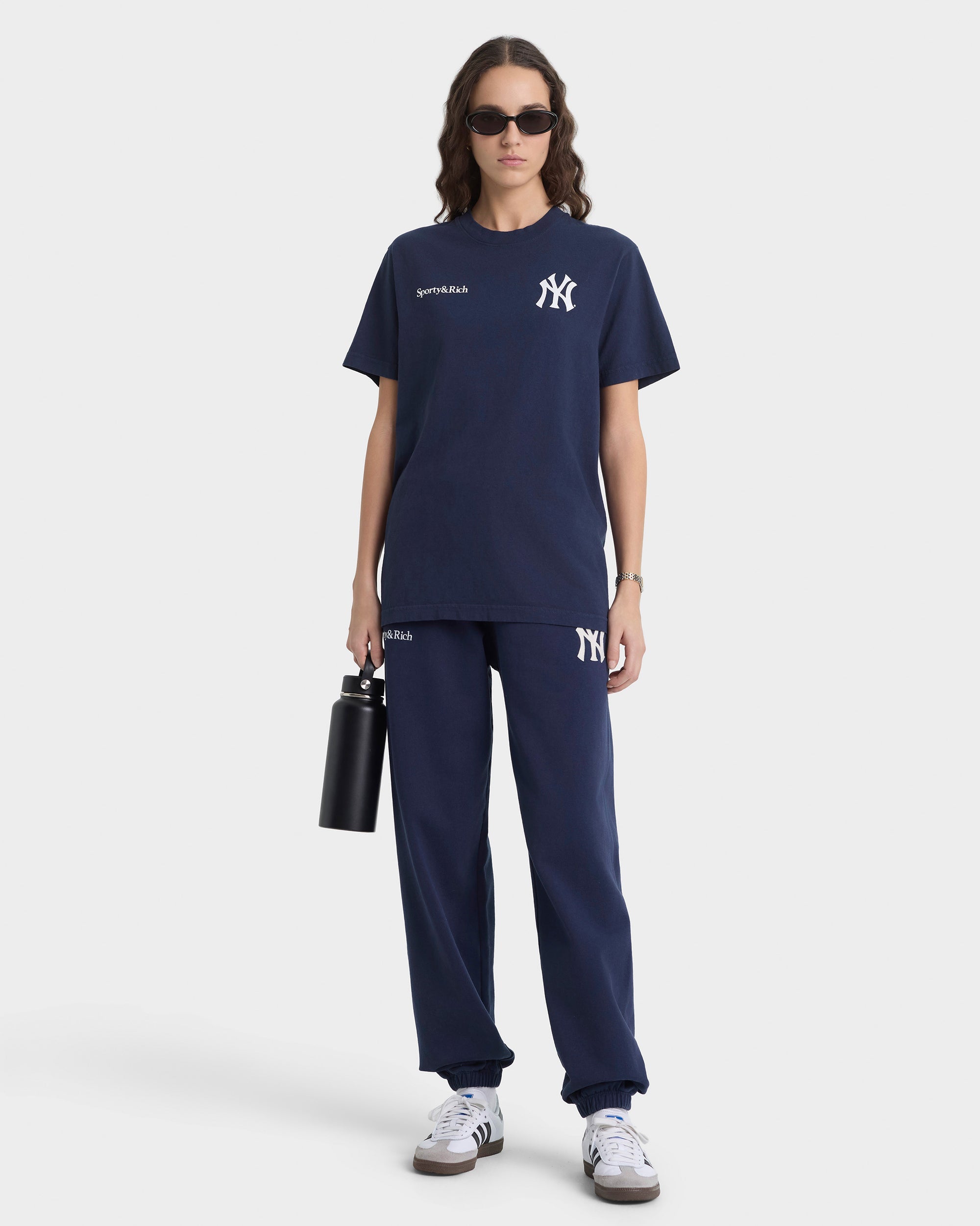 T-shirt Yankees Curve - Bleu marine/Blanc