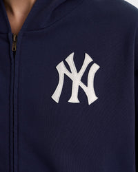 Sweat à capuche zippé Heritage Yankees Serif - Bleu marine/Blanc