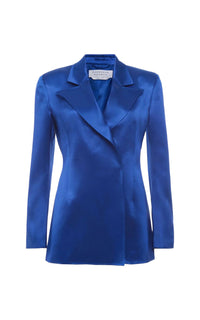 Cobalt / Veste blazer Aleah en soie - Cobalt