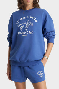 BH Riding Club Crewneck - Pier Blue & Ecru