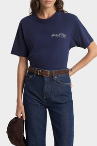 T-shirt oversize International - Bleu Marine & Écru