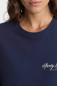 T-shirt oversize International - Bleu Marine & Écru