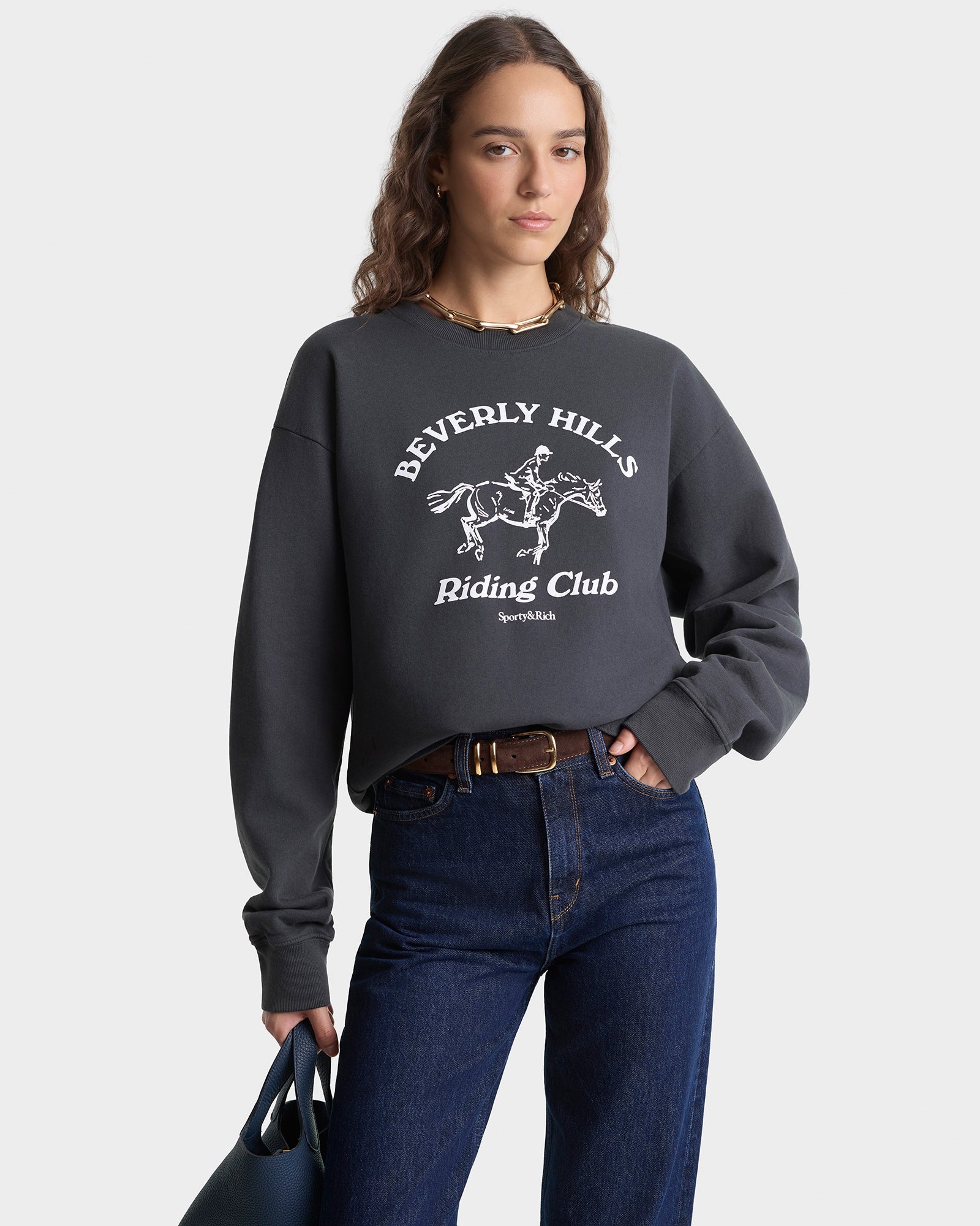 BH Riding Club Crewneck - Faded Black & White