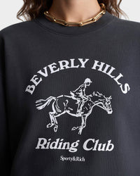 BH Riding Club Crewneck - Faded Black & White