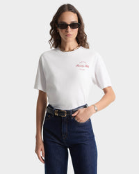 T-shirt Beverly Script - Blanc/Rubis